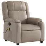 vidaXL Fauteuil de massage inclinable électrique cappuccino similicuir