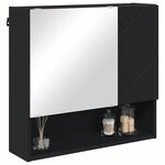 vidaXL Armoire Miroir Noir 59 x 17 x 55 cm Bois d'ingénierie