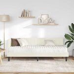 vidaXL Cadre de lit d'angle avec matelas 2 Pièces Crème Velours