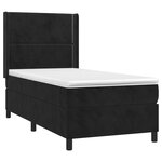 vidaXL Sommier à lattes de lit matelas et LED Noir 80x200cm Velours
