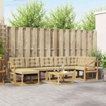 vidaXL Ensemble de canapés d'extérieur 8 Pièces Blanc et Beige
