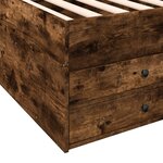 vidaXL Lit de jour avec tiroirs sans matelas chêne fumé 100x200 cm