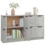 vidaXL Buffets 2 Pièces Gris béton 60x30x70 cm Bois d'ingénierie