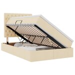 vidaXL Lit de rangement LED avec matelas Crème 120 x 190 cm Tissu