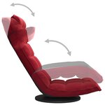 vidaXL Chaise de sol pivotante Rouge bordeaux Velours