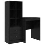 vidaXL Bureau avec tiroir avec étagère avec stockage 2 Pièces Chêne noir