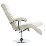 vidaXL Fauteuil TV Crème Similicuir