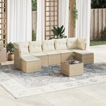 vidaXL Salon de jardin avec coussins 8 Pièces beige résine tressée