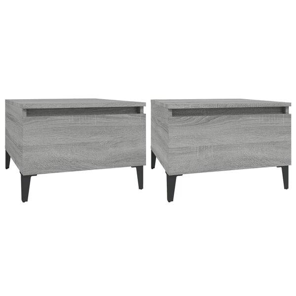 vidaXL Tables d'appoint 2 Pièces Sonoma gris 50x46x35 cm Bois ingénierie