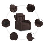vidaXL Fauteuil inclinable électrique marron foncé tissu