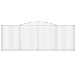 vidaXL Paniers à gabions arqués 7 Pièces 400x30x140/160 cm Fer galvanisé