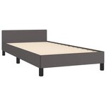 vidaXL Cadre de lit avec tête de lit sans matelas gris 90x200 cm