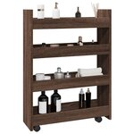 vidaXL Chariot de rangement étroit 4 niveaux chêne marron