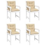 vidaXL Coussins de chaise de jardin à dossier bas lot de 4 beige