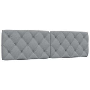 vidaXL Coussin de tête de lit gris clair 180 cm tissu