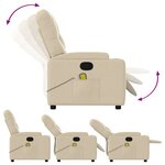 vidaXL Fauteuil inclinable de massage crème tissu