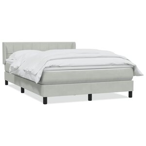 vidaXL Sommier à lattes de lit et matelas gris clair 160x210cm velours