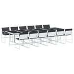 vidaXL Ensemble à manger de jardin avec coussins 13Pièces blanc textilène