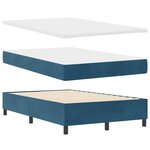 vidaXL Lit à ressorts avec matelas & LED bleu foncé 120x200 cm velours