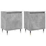 vidaXL Tables de chevet 2 Pièces gris béton 40x30x50 cm bois d'ingénierie