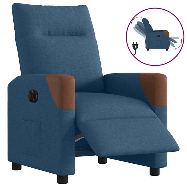 vidaXL Fauteuil inclinable électrique Bleu Tissu