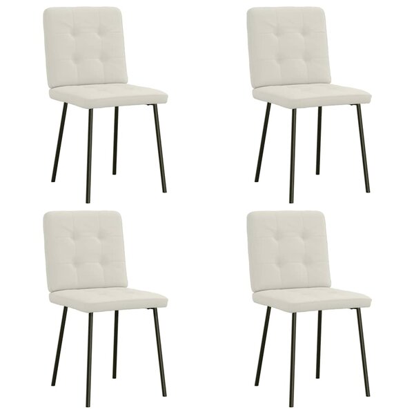 vidaXL Chaises à manger lot de 4 Crème Velours