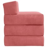 vidaXL Canapé-lit pliable Rose 200 x 70 x 15 cm Velours
