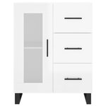 vidaXL Buffet haut Blanc brillant 69 5x34x180 cm Bois d'ingénierie