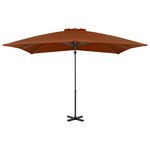 vidaXL Parasol déporté avec mât en aluminium Terre cuite 250x250 cm