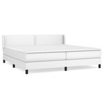 vidaXL Sommier à lattes de lit avec matelas Blanc 200x200cm Similicuir