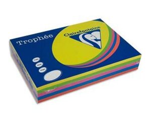 Ramette 500 Feuilles Papier 80g A3 420x297 mm couleurs assorties fluorescentes x 5 TROPHÉE
