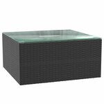 vidaXL Salon de jardin 7 Pièces avec coussins Résine tressée Noir