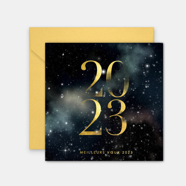 Lot de 5 cartes de voeux galaxie