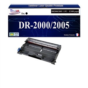 Kit Tambour compatible avec Brother DR2000 DR2005 pour Brother HL2020 HL2030 HL2032 HL2035 HL2037 HL2040 HL2040N HL2050 HL2070N - 12 000 pages - T3AZUR