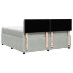 vidaXL Sommier à lattes de lit et matelas Gris clair 200x200cm Velours