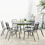 vidaXL Ensemble de chaises de jardin empilables 7 Pièces anthracite