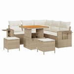 vidaXL Ensemble de canapé de jardin avec coussin 8 Pièces beige et crème