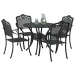 vidaXL Ensemble de salle à manger pour jardin 5 Pièces Noir Aluminium