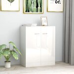 vidaXL Buffet Blanc brillant 60x30x75 cm Bois d'ingénierie