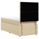 vidaXL Sommier à lattes de lit et matelas Crème 90x190 cm Tissu