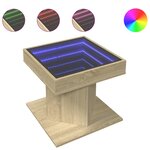 vidaXL Table basse avec LED chêne sonoma 50x50x45 cm bois d'ingénierie