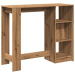 vidaXL Table de bar avec étagère chêne artisanal bois d'ingénierie