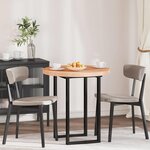 vidaXL Plateau de table Autre Marron clair Ø 70 x 4 cm Chêne massif