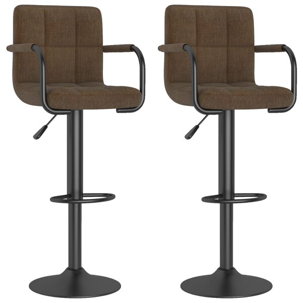 vidaXL Tabourets de bar lot de 2 marron tissu
