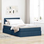 vidaXL Lit avec rangement et matelas avec matelas Bleu 120 x 190 cm