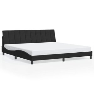 vidaXL Cadre de lit sans matelas Hanko noir 200x200 cm velours