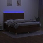 vidaXL Sommier à lattes de lit matelas et LED Marron foncé 180x200cm