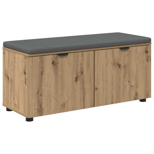 vidaXL Banc d'entrée avec coussin Chêne artisanal 100 x 38 x 46 cm