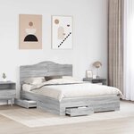 vidaXL Cadre de lit Gris Sonoma 160 x 200 cm Bois d'ingénierie