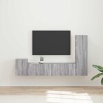 vidaXL Ensemble meuble TV 4 Pièces Gris Sonoma Bois d'ingénierie